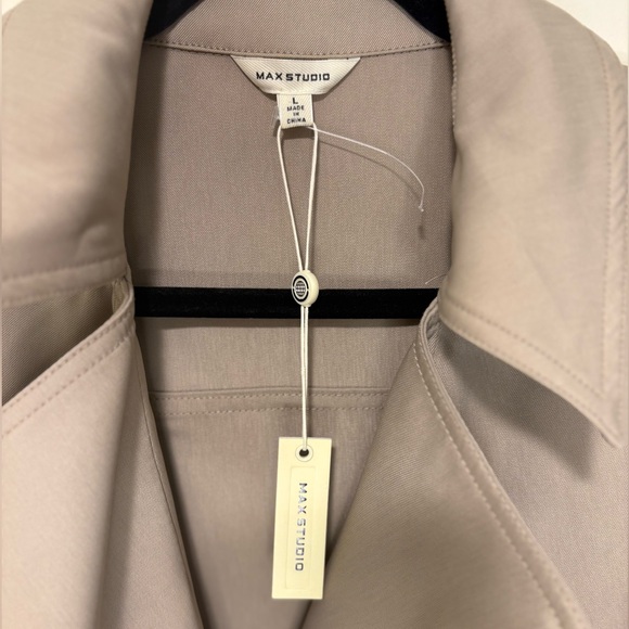 Max Studio Light Tan vest Coat - Picture 3 of 5